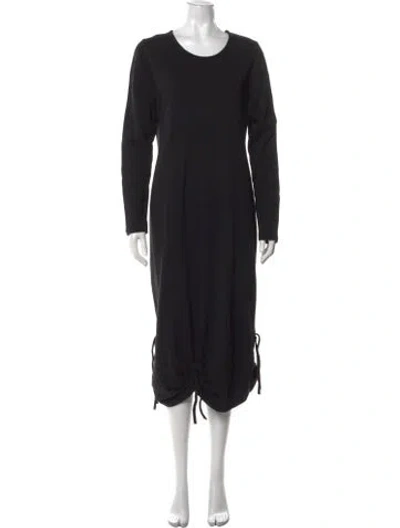 Pre-owned Lilith Wool Midi Length Dress In Black