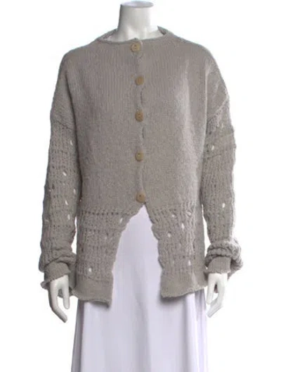 Pre-owned Lilith Wool Open Front Sweater In Grey