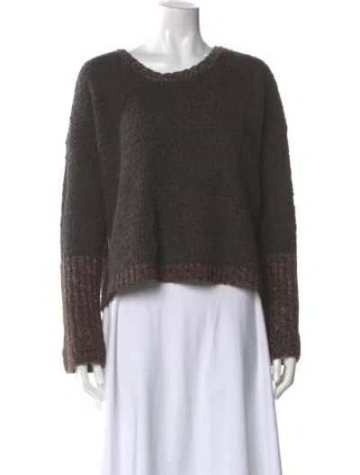 Pre-owned Lilith Wool Scoop Neck Sweater In Brown