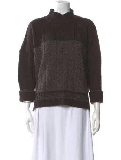 Pre-owned Lilith Wool Striped Sweater In Brown