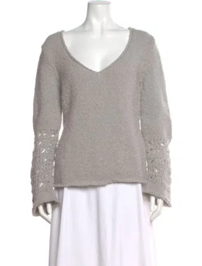 Pre-owned Lilith Wool V-neck Sweater In Gray
