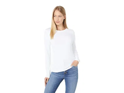 Lilla P 1x1 Rib Long Sleeve Crew Neck T-shirts In White
