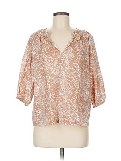 Pre-owned Lilla P 3/4 Sleeve Blouse In Orange