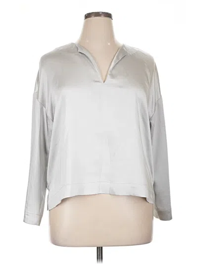 Pre-owned Lilla P 3/4 Sleeve Blouse In Silver