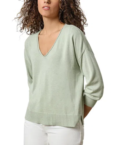 Lilla P 3/4-sleeve Drop-shoulder Sweater In Green