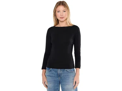 Lilla P 3/4 Sleeve French T-shirts Women's Clothing Black: Lg, Cotton