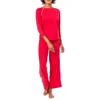 Lilla P 3/4 Sleeve Pant Set In Garnet In Red