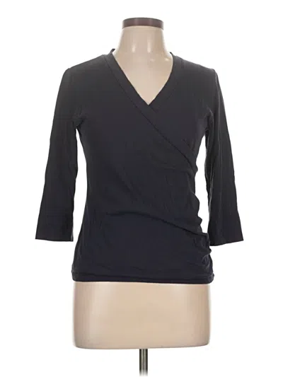 Pre-owned Lilla P 3/4 Sleeve Top Gray V-neck Tops