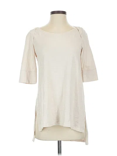 Pre-owned Lilla P 3/4 Sleeve Top Ivory Boatneck Tops In White