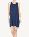 Lilla P A Line Back Neck Tie Mini Dress In Blue In Blue
