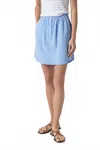 Lilla P Air Textured Cotton Round Hem Skirt In Malibu In Blue