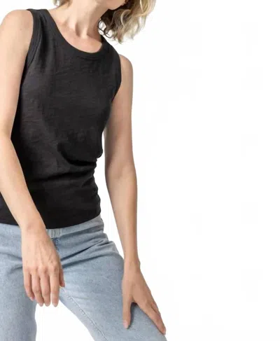 Lilla P Back Seam Tank Top In Black