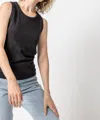 Lilla P Back Seam Tank Top In Black In Black