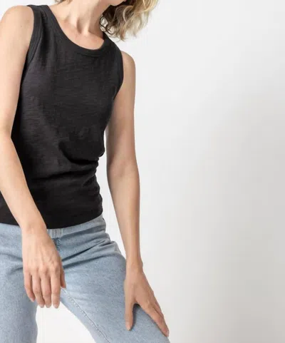 Lilla P Back Seam Tank Top In Black