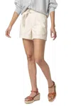 Lilla P Belted Canvas Shorts In Ecru In White