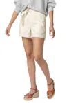 Lilla P Belted Canvas Shorts In Ecru In White