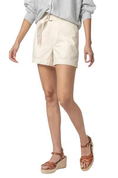 Lilla P Belted Canvas Shorts In Ecru In White