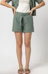 Lilla P Belted Canvas Shorts In Green In Green
