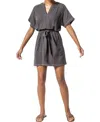 Lilla P Belted Split Neck Dress In Multi