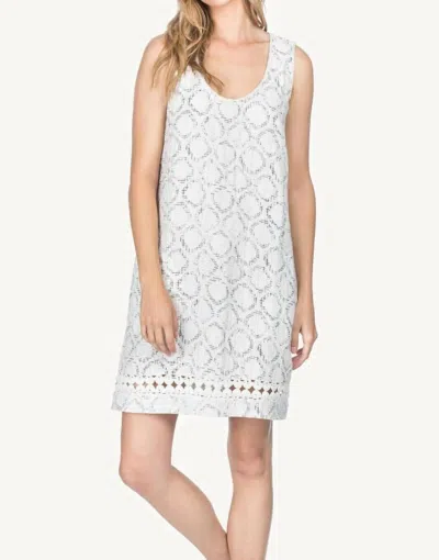 Lilla P Boho Double Gauze Cotton Tunic Dress In White