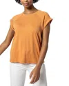 Lilla P Boxy Cuffed Sleeve Crewneck In Honey