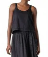 Lilla P Button Back Tank In Black In Black
