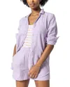 Lilla P Long Sleeve Button Down Tunic Top In Lily