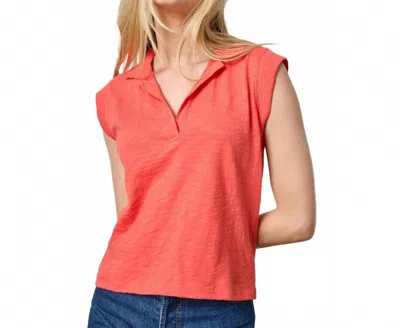 LILLA P CAP SLEEVE POLO IN GERANIUM