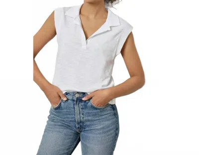 Lilla P Cap Sleeve Polo In White