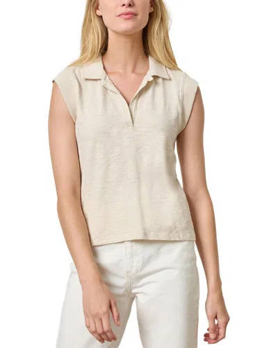 Lilla P Cap Sleeve Polo Shirt In Neutral