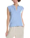 Lilla P Cap Sleeve Polo Shirt In Blue