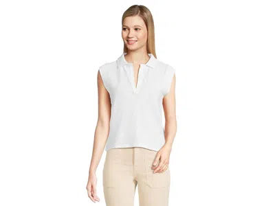 Lilla P Cap Sleeve Polo In White