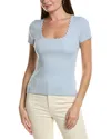 Lilla P Cap Sleeve Scallop Neck Sweater In Blue