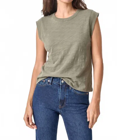 Lilla P Cap Sleeve Tank Top In Fern In Green