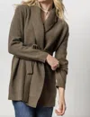 Lilla P Felted Cardi-coat Sweater In Deep Pine In Brown