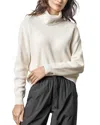 Lilla P Relaxed Ribbed Turtleneck Sweater In Off White In White