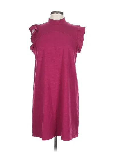 Pre-owned Lilla P Casual Dress In Burgundy