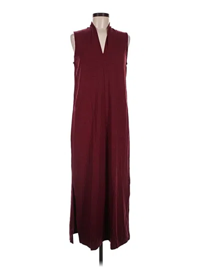 Pre-owned Lilla P Casual Dress In Burgundy