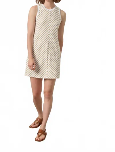 Lilla P Center Seam Tank Mini Dress In Burlap Stripe In Multi
