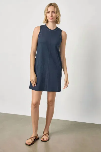 Lilla P Center Seam Tank Mini Dress In Navy In Blue