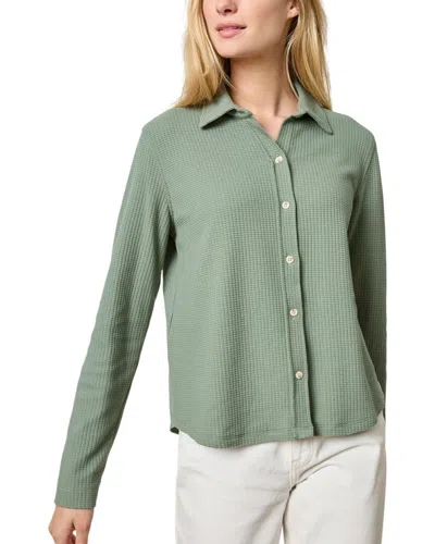 LILLA P COLLARED BUTTON-DOWN SHIRT