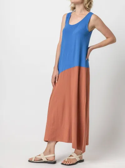 Lilla P Colorblock Tank Maxi Dress In Tandoori In Multi