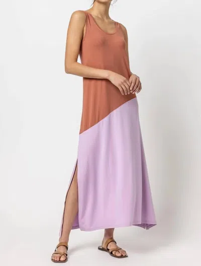 Lilla P Colorblock Tank Dress In Tandoori / Calypso In Multi