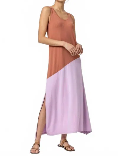 Lilla P Colorblock Tank Dress In Tandoori / Calypso In Multi