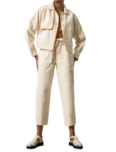 Lilla P Contrast Trim Jacket In Alabaster In White