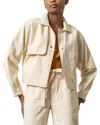 Lilla P Contrast Trim Jacket In Alabaster In White