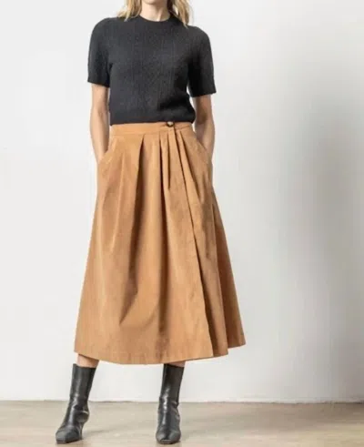 Lilla P Corduroy Wrap Skirt In Acorn In Brown