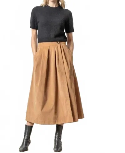 Lilla P Corduroy Wrap Skirt In Acorn In Brown