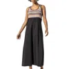 Lilla P Crochet Insert Maxi Dress In Black Multi In Multi