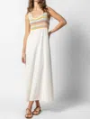 Lilla P Crochet Insert Maxi Dress In White Multi In Multi